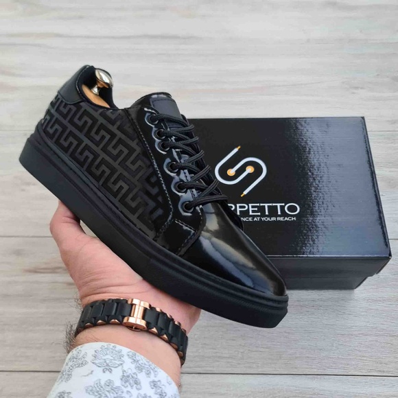 scarpetto Other - Black Patent Leather Sneakers for Men